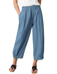 Women’s Summer Loose Yoga Pants Wide Leg Elastic Waist Casual Capris Pockets