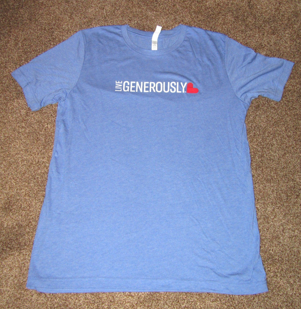Live Generously T-Shirts Thrivent Blue Large X-Large 3XL NWOT