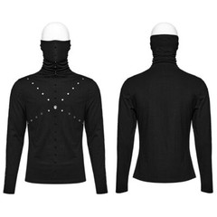 PUNK RAVE Men Punk Rock Gothic Steampunk Tops long-sleeved shirt High Collar
