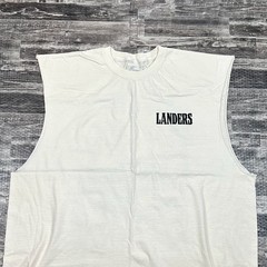 Landers Supply House Shirt Mens XXL Off White Ring Of Fire Sleeveless Tank