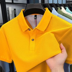 100% pure cotton short sleeve polo shirt high-quality brand solid color versatil