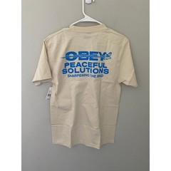New Obey Clothing Peaceful Solutions Front Back Graphic Tee, Size XL