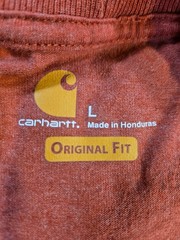 Mens Carhartt K231 Long Sleeve Logo T Shirt Red Heather Original Fit Large