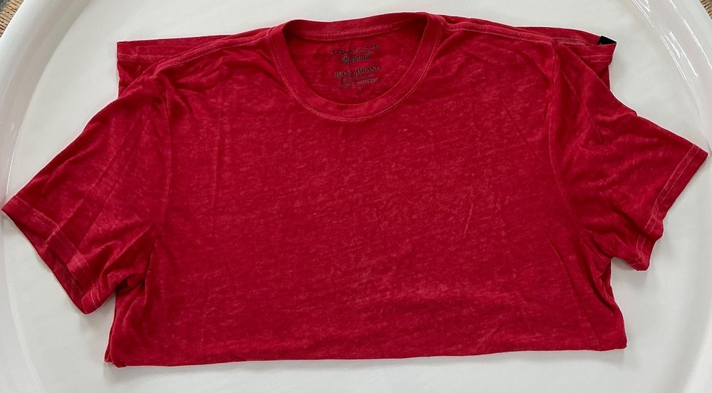 Mens Lucky Brand T Shirt Large (L) Red Crew Neck NWOT