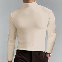 Men’s Turtleneck Slim Fit Basic Tops Lightweight Pullover Long Sleeve T Shirt