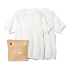 Hanes T-Shirts SHIRO WHITE 2-Pack UNISEX S–XL 7.0oz Cotton Crew Neck HM1-Z701