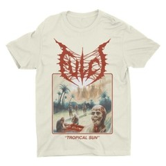 Fulci White Uniex Shirt, Tropical Sun t-shirt beige color size s to 3xl