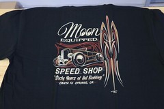 Men’s Mooneyes Moon Hot Rod Speed Shop Black Hot Rod T-Shirt Cotton MQT075BK