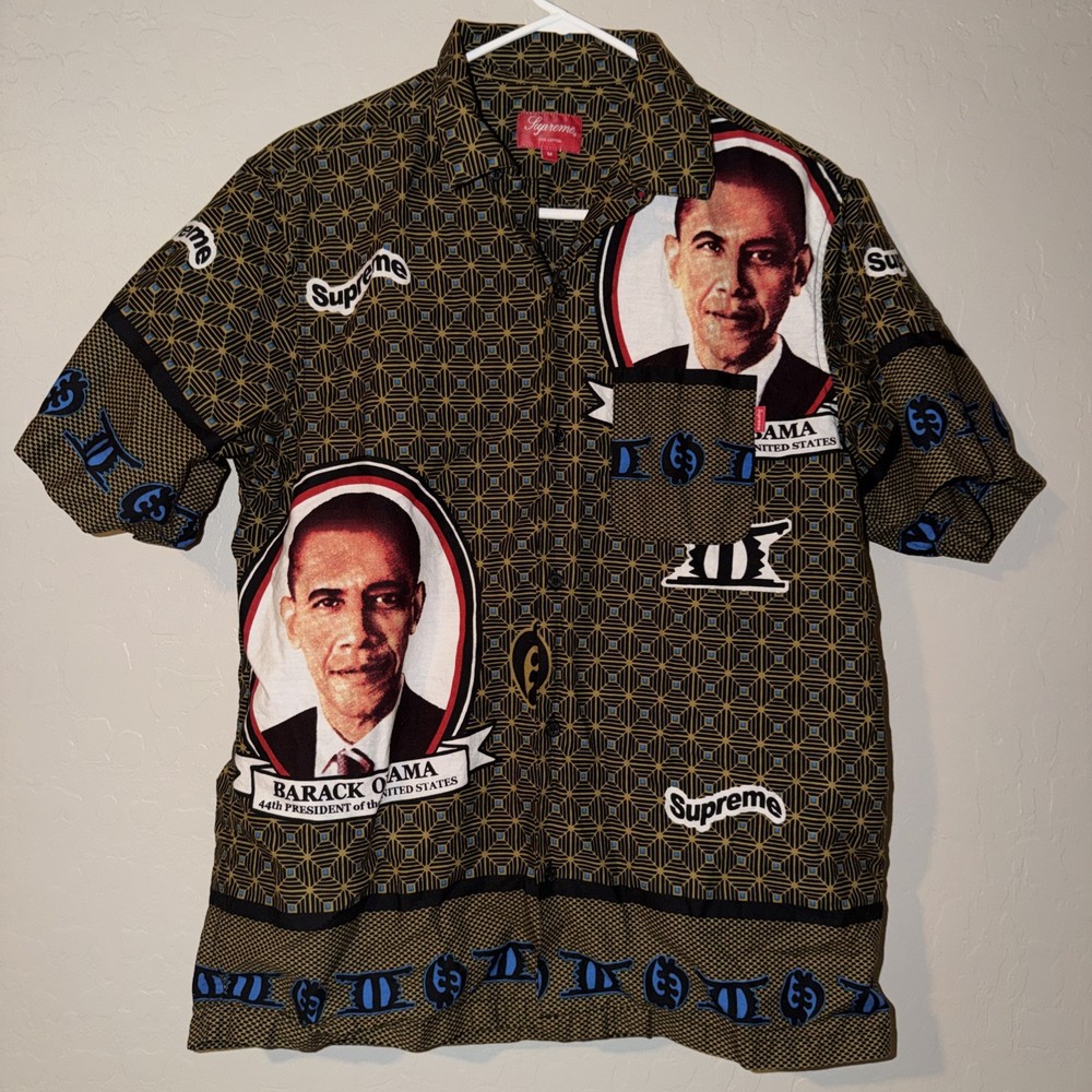 Supreme Obama Shirt Green Size M pre owned but perfect condition!
