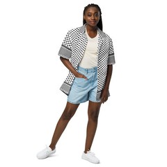 Keffiyeh Unisex button shirt, Palestine Keffiyeh Button Shirt, Keffiyeh Shirt