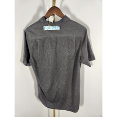 Vans Mens Charcoal Gray Textured Slub Cotton Button Up Short Sleeve Shirt Medium