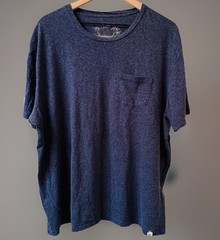 Grayers Men’s XXL Linen Cotton Blend Pocket Tee Shirt Blue Marled Heather Palm