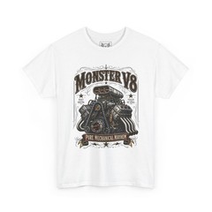 Monster V8 Engine Vintage T-Shirt Big Block American Car Tee Race Fans Gift