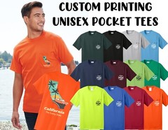 Ink Stitch Design Your Own Custom Printed Logo Photo Texts Unisex Pocket Tees