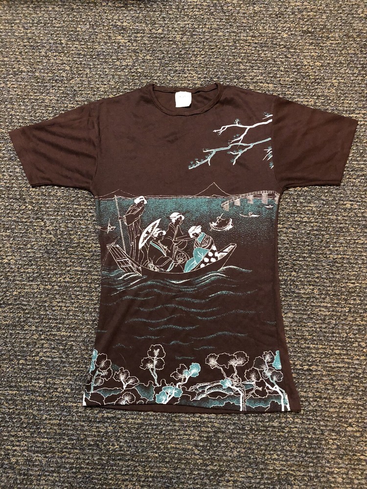 Vintage 50s Bruxton Knit Geisha Surf Hawaii Made In USA Size 18 Rare T Shirt