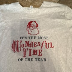 Port & Company Men’s 2XL Christmas Santa Claus Graphic T-Shirt White Jersey