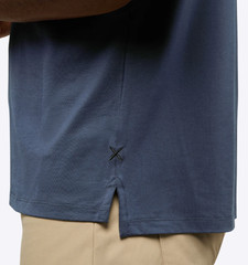 Cuts Clothing Split Hem Signature Shirt Mens Large Pacific Blue Stretch Pica Pro
