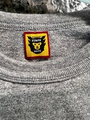Human Made’s T Shirt Mens (STRMCWBY Cheery Tiger) Cotton Grey Size:Medium