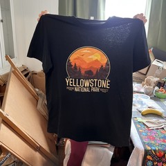General Standard Yellowstone National Park T shirt Sz L Black Graphic Print