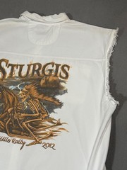 Sturgis Motorcycles Black Hills Rally Vtg 3D Skeleton Horse Tank Top T Shirt 5XL