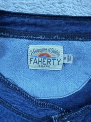 Faherty Brand Shirt Mens M Indigo Blue Long Sleeve Henley Tee Casual Preppy