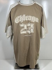 Vintage LADA Urban Wear Chicago Michael Jordan 23 Tan Graphic T Shirt Mens SZ XL