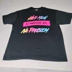 St. Maarten Hey Mon No Problem XL Tee Hanes Heavyweight 50/50 Single Stitch Vtg
