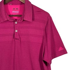 Adidas Climacool Active Collared Shirt Men Size L Fuchsia Pink Short Sleeve