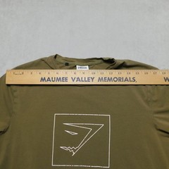 Gymshark Mens Medium Graphic Logo T-Shirt Olive Green Short Sleeve Athletic Top
