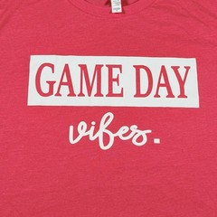 Game Day Vibes T-Shirt Adult XL Baseball Sports Game League Red Heather Text Tee