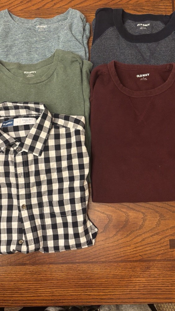 Lot of 5 Old Navy Long Sleeve Casual Men’s Shirts Size Large Pre-Owned