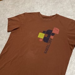 Arc’teryx Men’s T-Shirt Brown Logo Tee Short Sleeve Outdoor Cotton Medium