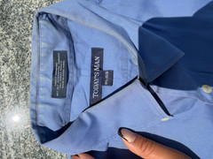 Vintage Men’s Blue Cotton Long-Sleeve Shirt, Size Medium