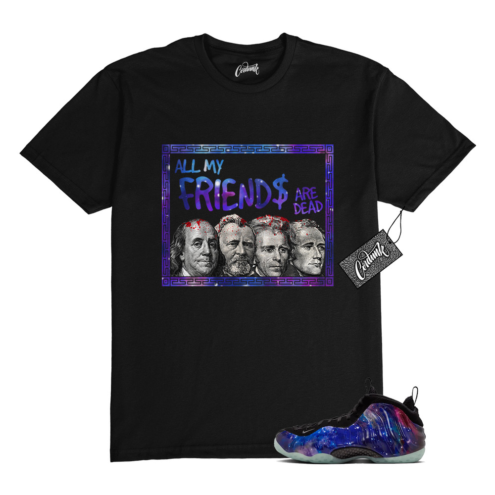 Galaxy Foamposite One Zoom Rookie Obsidian Black Anthracite T Shirt Match PREZ