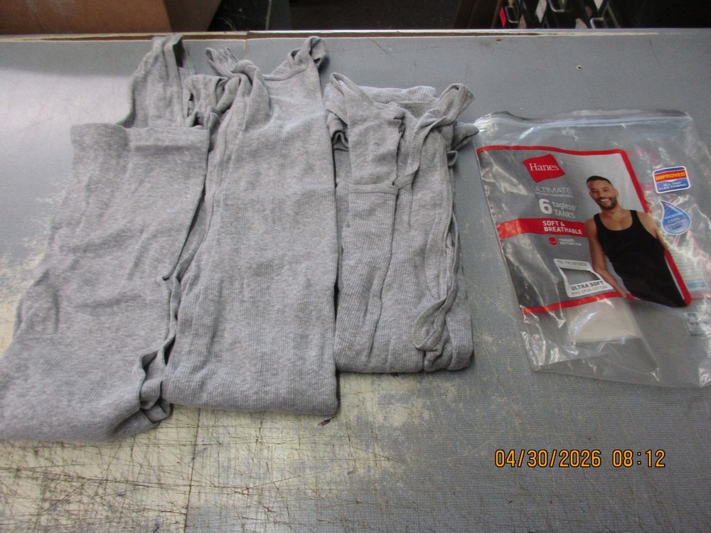 3 New Hanes Ultimate Comfort Tagless Men’s XL Grey Tank T-Shirts