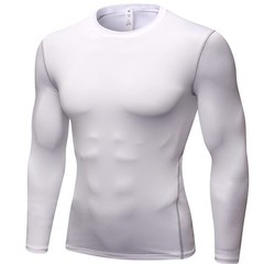 White Compression Shirt Men Long Sleeve Quick Dry Athletic T-Shirts Gym Tops …