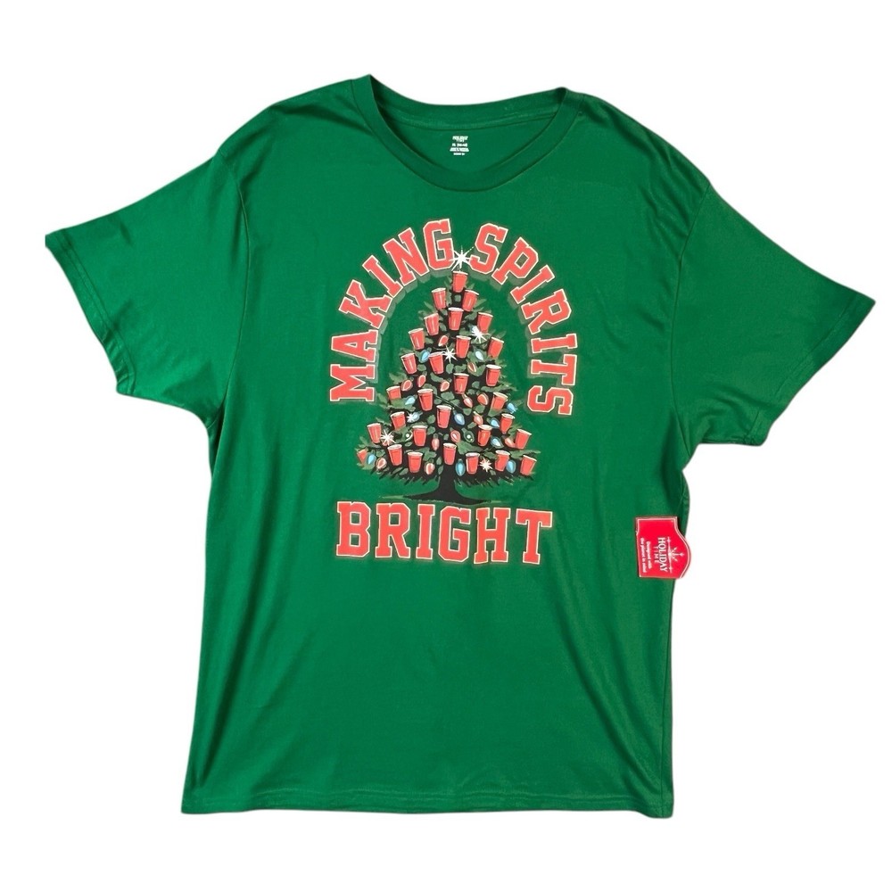 Holiday Time T-Shirt XL Multicolor Crewneck Festive Christmas Graphic Keg Party