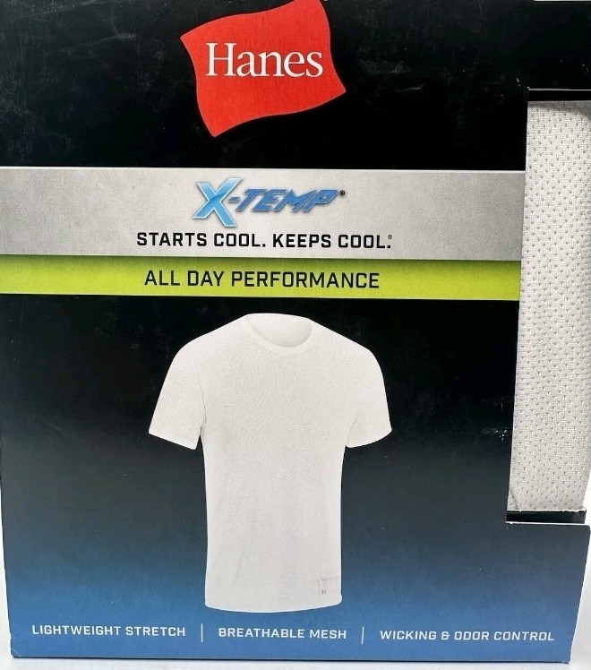 Hanes Men’s X-Temp All Day Breathable Mesh Crewneck Undershirts 3-Pack Small