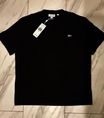 Lacoste Men’s Logo Organic Cotton T-Shirt Black New