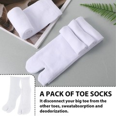 Flip Flop Socks 6 Pairs Elastic Tabi Split Toe Wicking Cotton for Women