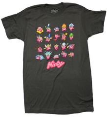 Kirby New Adult T-Shirt – Various Lined Up Baby Kirby Images