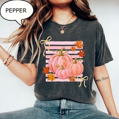 Preppy Fall Pumpkin Shirt Pumpkin Season Happy Fall Autumn Harvest Gift Tee