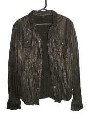 Men’s All Saints LORRIMER LEATHER SHIRT jacket overshirt XL (ref69)
