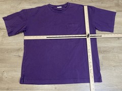 Vintage GU Heavy weight Mens Sz M Cotton T-Shirt Purple Crew Neck Tee Boxy Fit