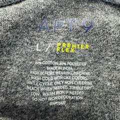 Apt 9 Premier Flex Henley Shirt Mens Large Gray Short Sleeve Minimalist Normcore