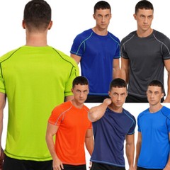 Mens Quick-drying Short Sleeve T-shirt UV Sun Protection Outdoor Fishing Hiking