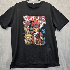 Slapwoods Cigar Tobacco Pirate Graphic Streetwear T-Shirt XL Black Crew Neck