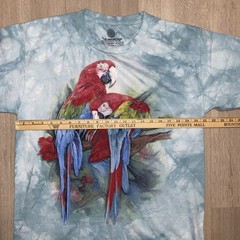 The Mountain Tie Dye Parrot T-Shirt Large Blue Birds Art Colorful