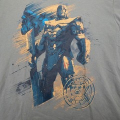 Disney Marvel Thanos T-Shirt Mens L Green Infinity Gauntlet Avengers Comic Tee
