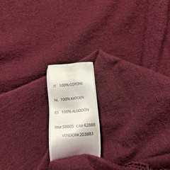 B+T Essentials by DXL 5XLT V-Neck Short Sleeve Cotton Burgundy Men’s T-Shirt